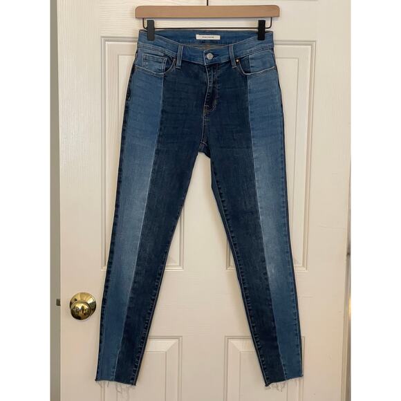 Pacsun Womens High Rise Jeggings Size 24 Two Toned Stretch Raw Hem Straight Leg - Picture 1 of 8